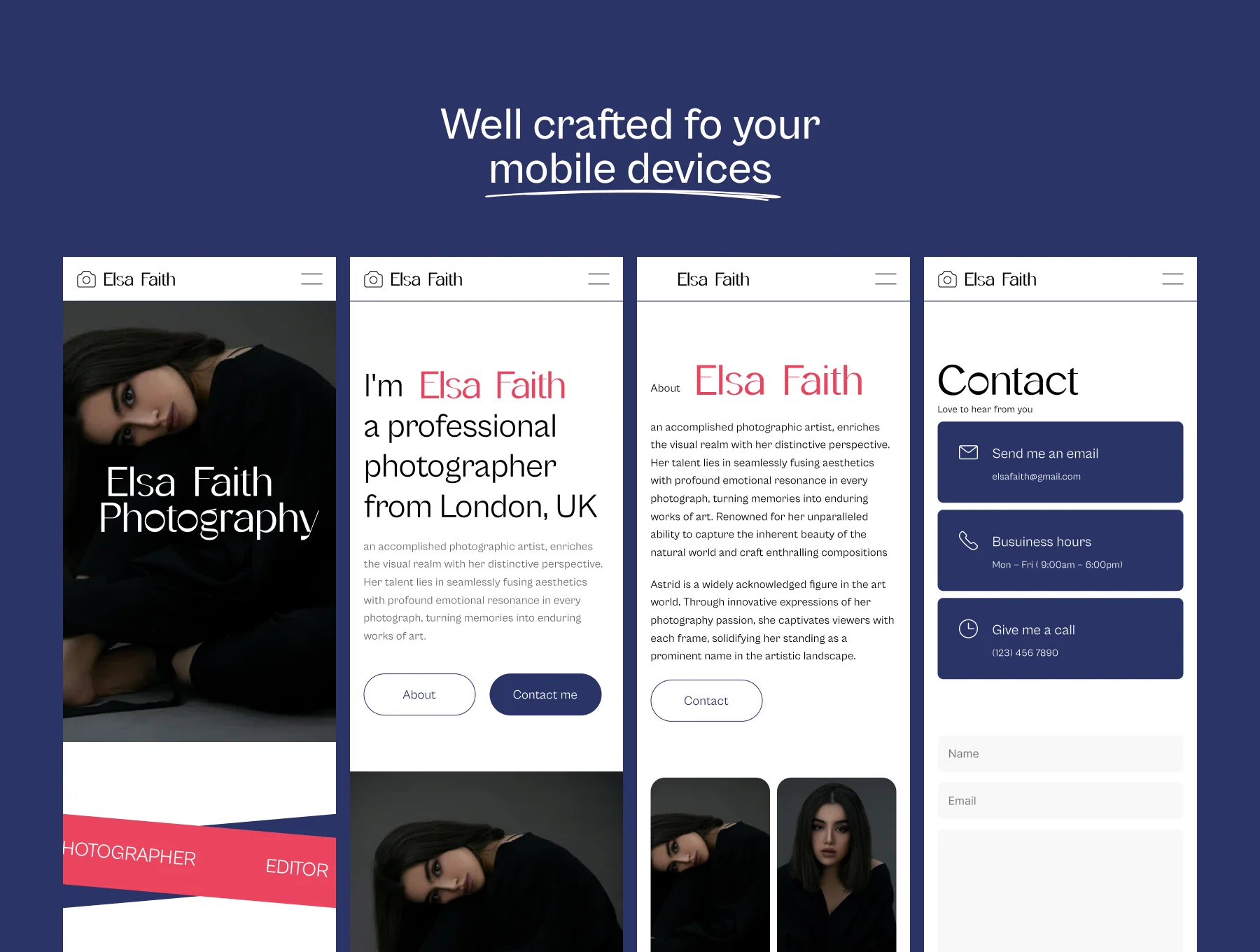 Elsa Faith - Framer Template for Photographer 2