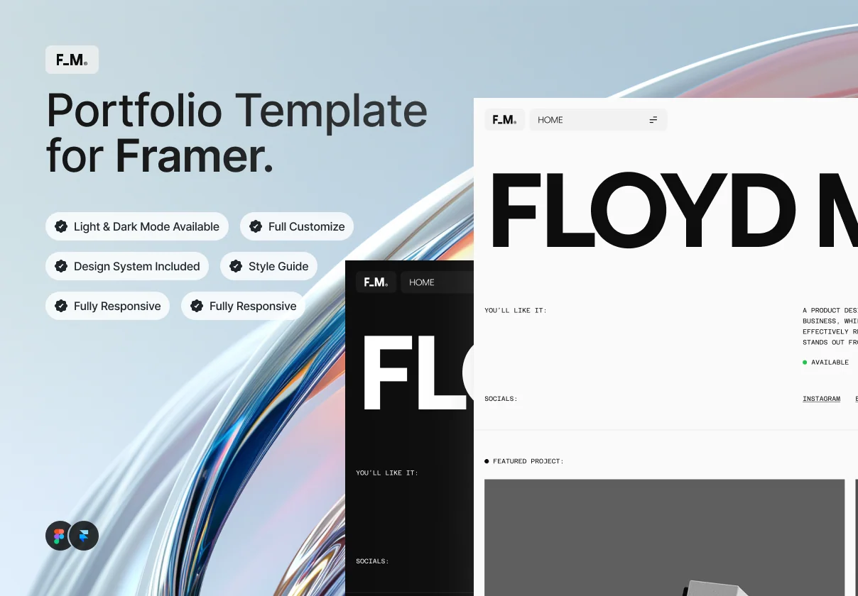 Portfolio Framer template for Product Designer