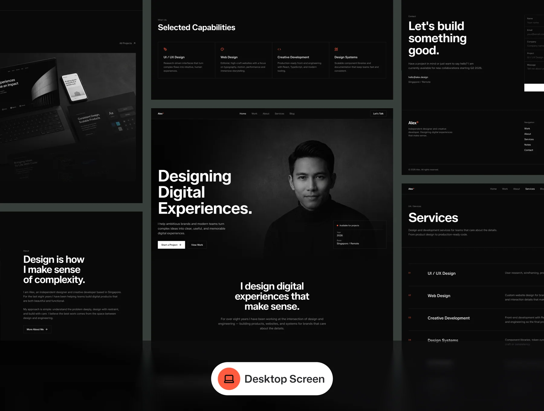 Portfolio Landing Page UI Kit – Alex 5