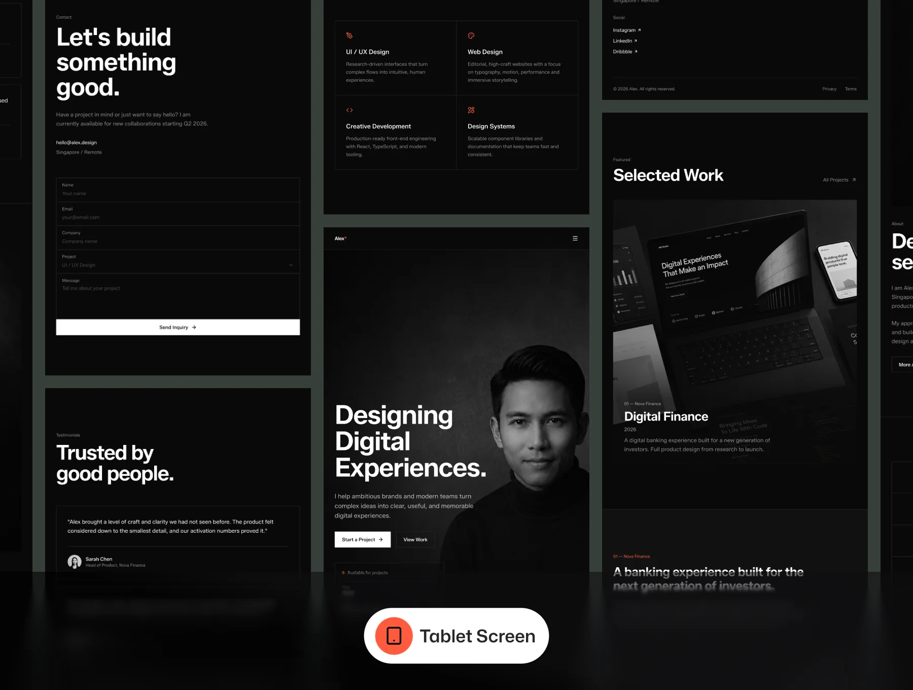 Portfolio Landing Page UI Kit – Alex 6