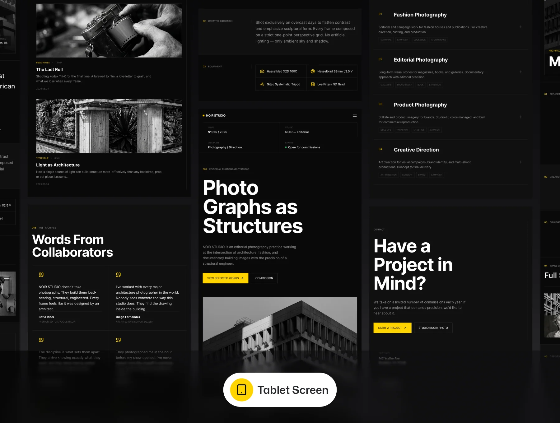 Portfolio – Photography Studio UI Kit (Noir Studio) 6