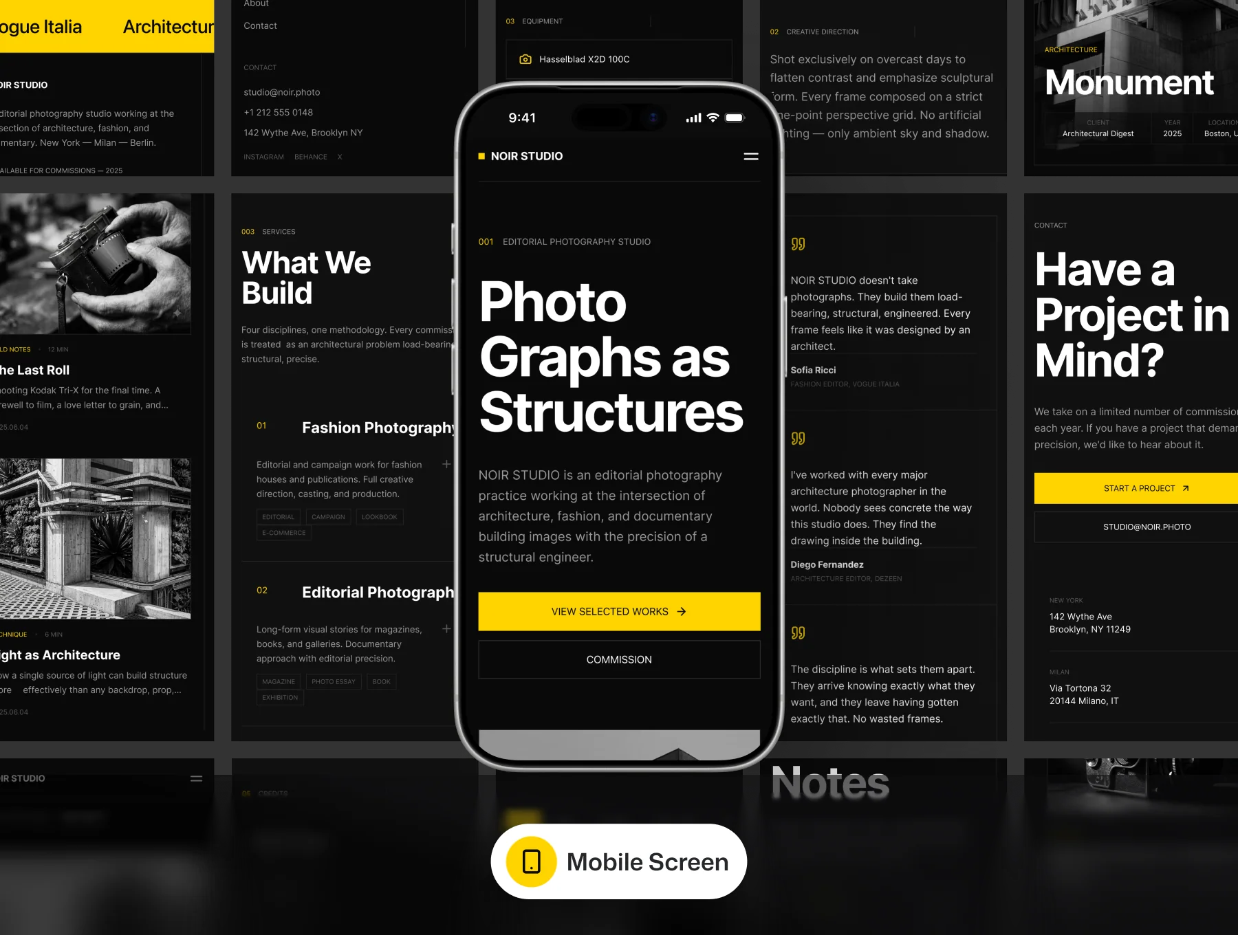 Portfolio – Photography Studio UI Kit (Noir Studio) 7