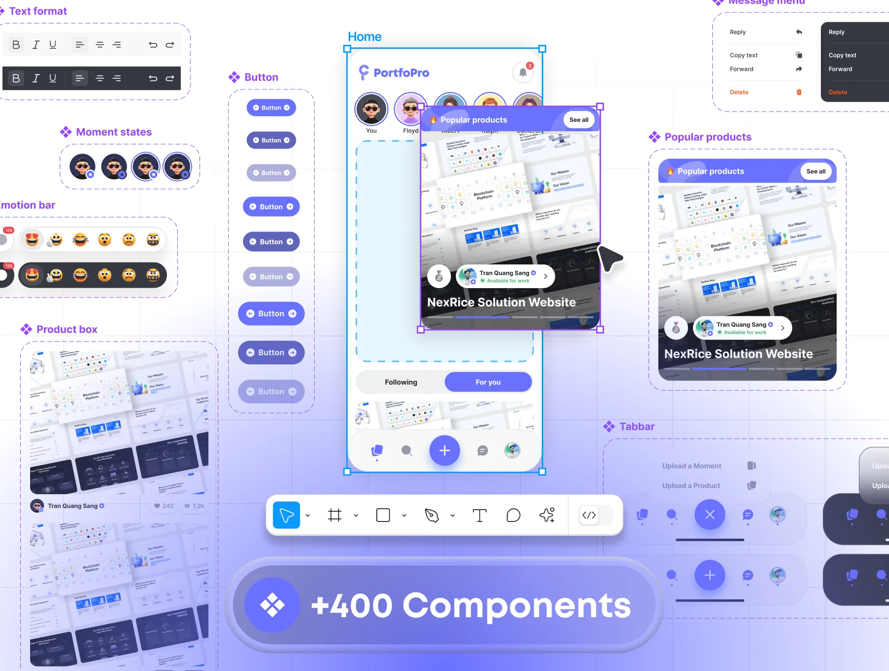PortfoPro - Designer's Social Network UI Kit 3