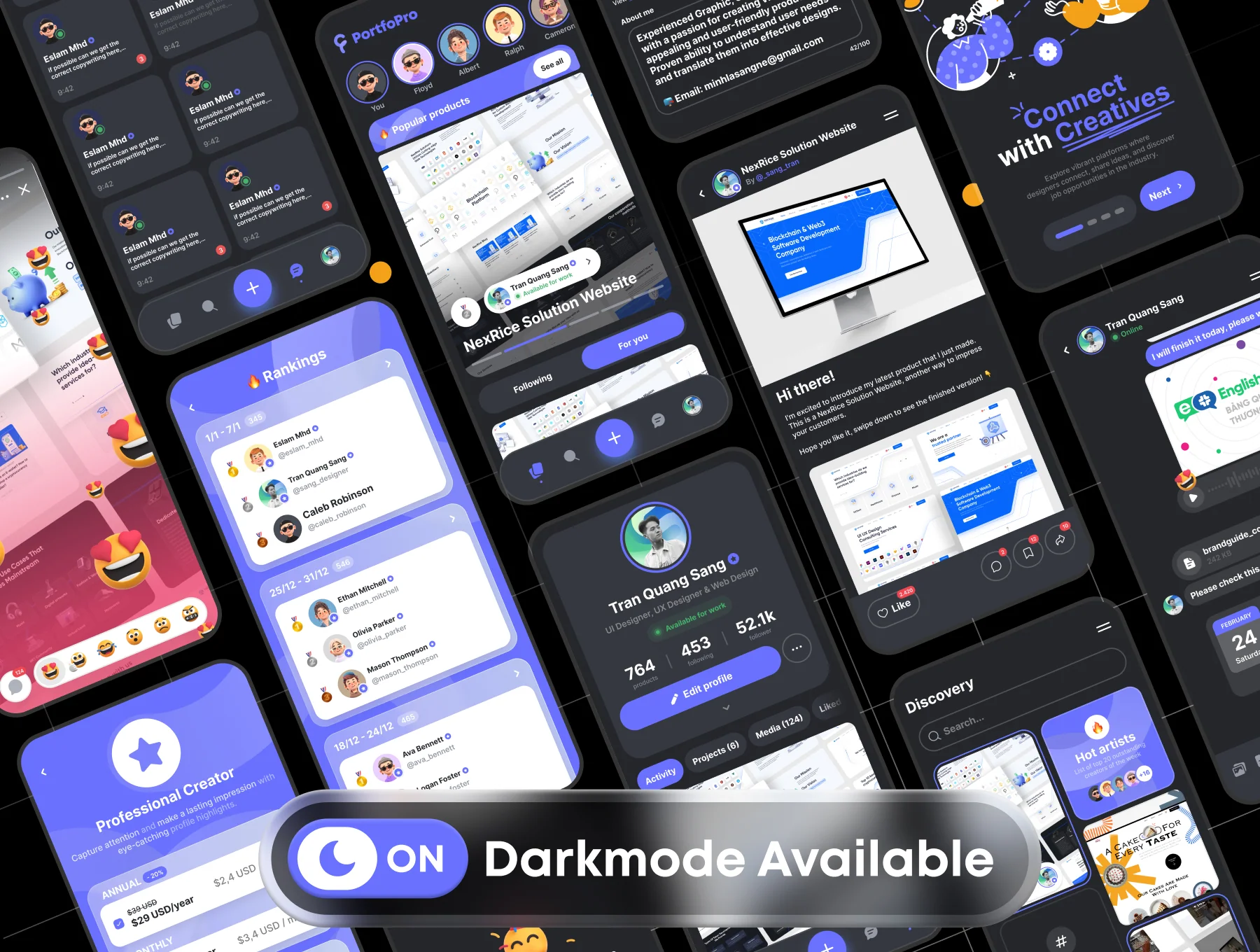 PortfoPro - Designer's Social Network UI Kit 4