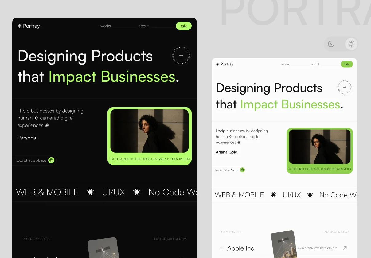 Portray: Framer Portfolio Template