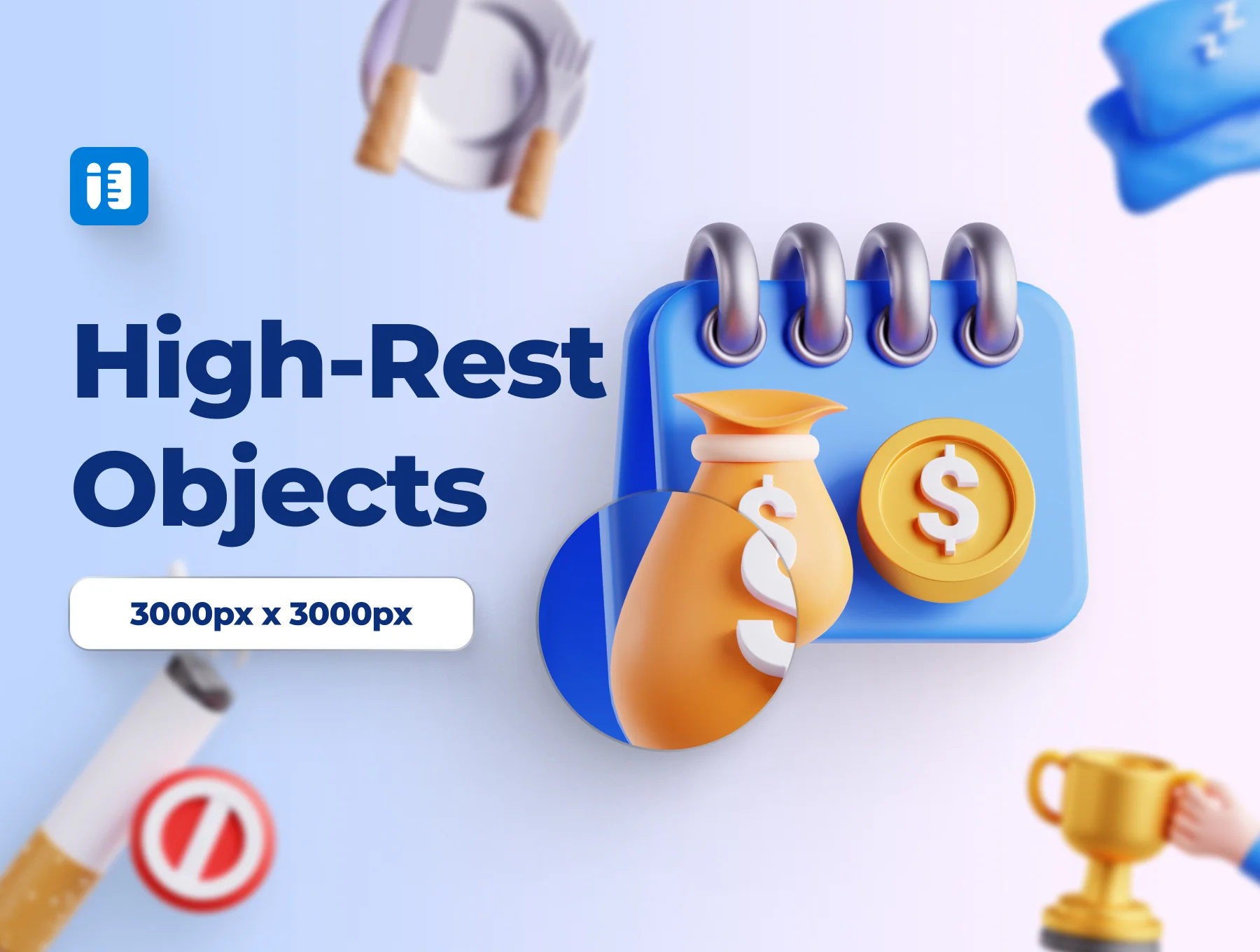 Positive Habits 3D Icon Set 3