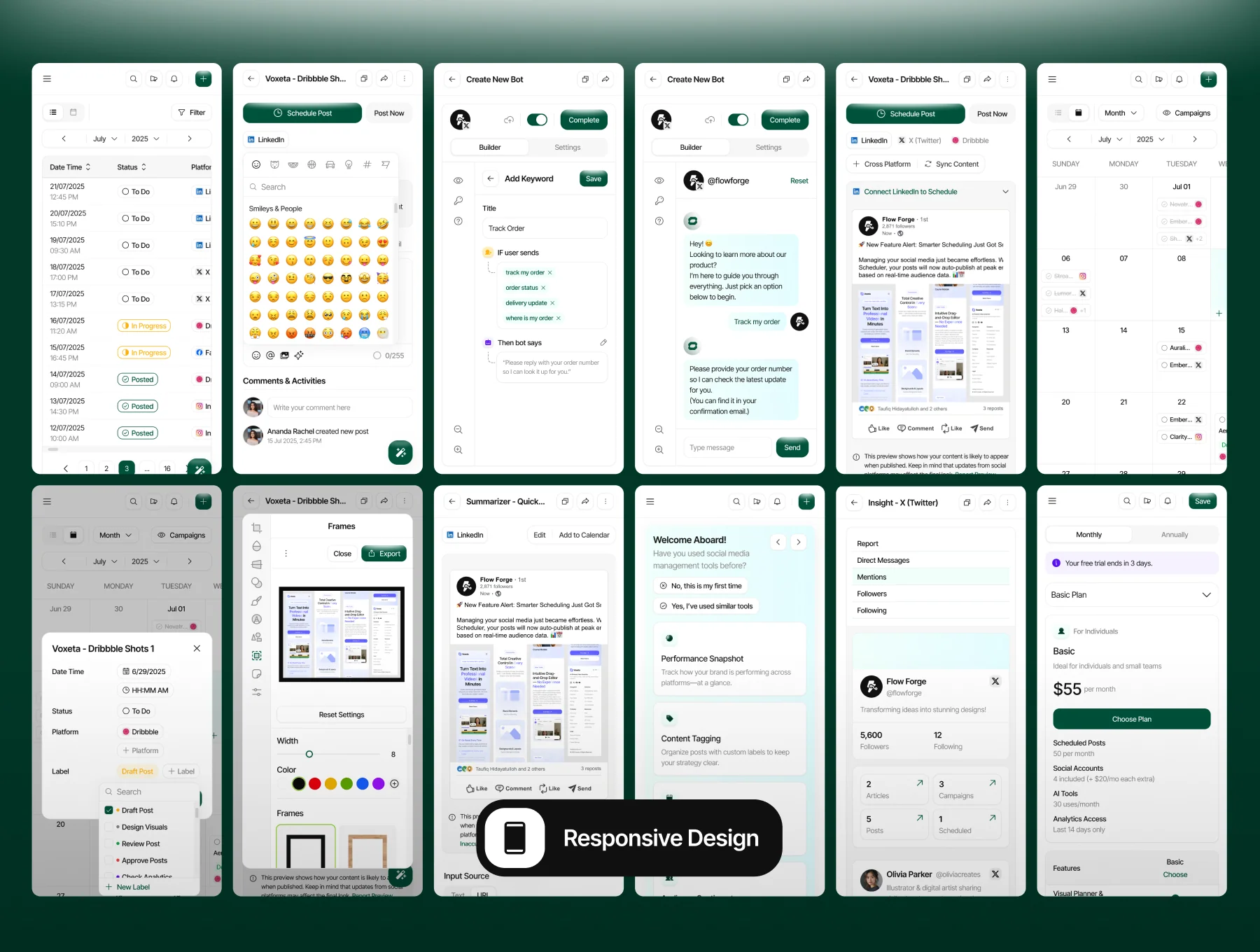 Postly - AI for Social Media Management Web App UI Kit 4