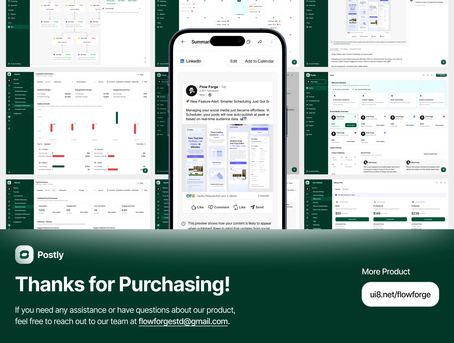 Postly - AI for Social Media Management Web App UI Kit 8