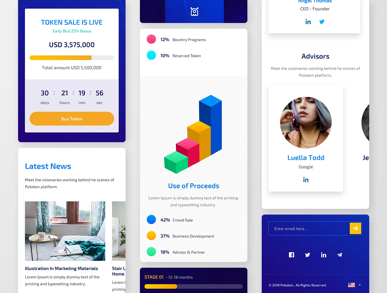 Potoken ICO Landings 6