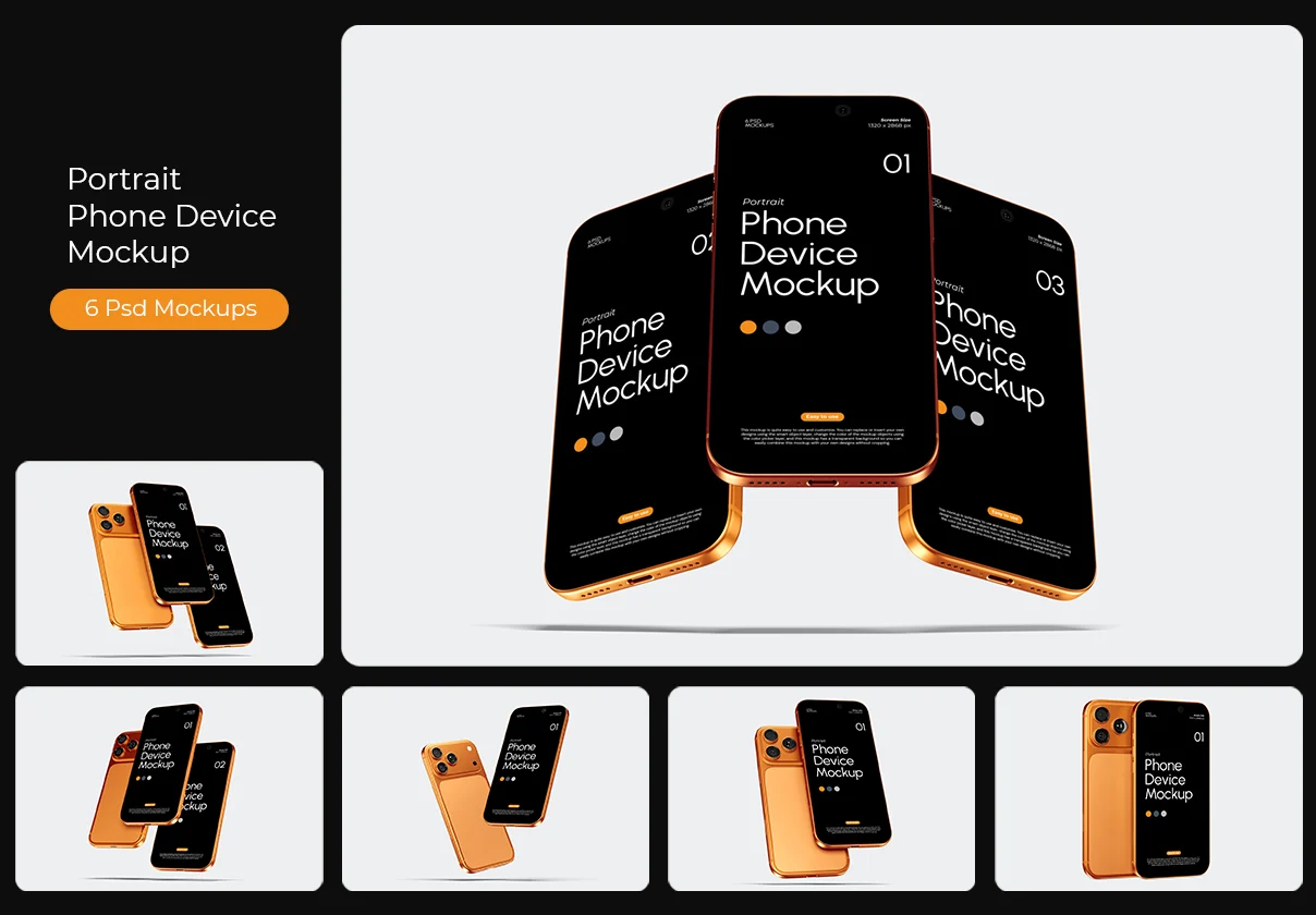 Potrait Phone Device Mockup