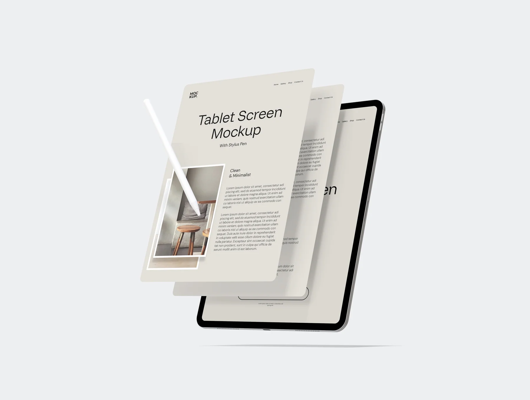 Potrait Tablet Screen Mockup 2