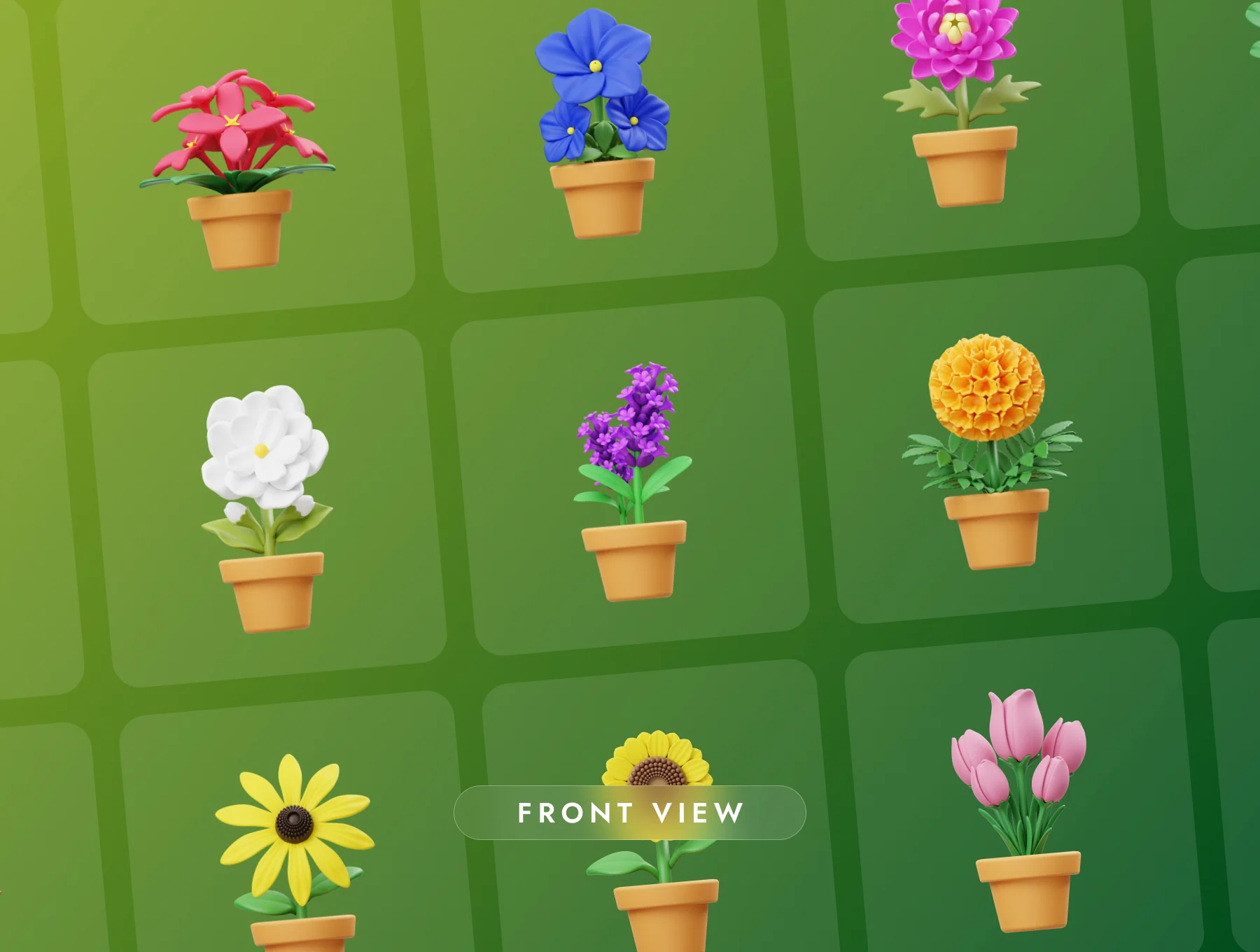 Potted Flowers 3D Icon 5