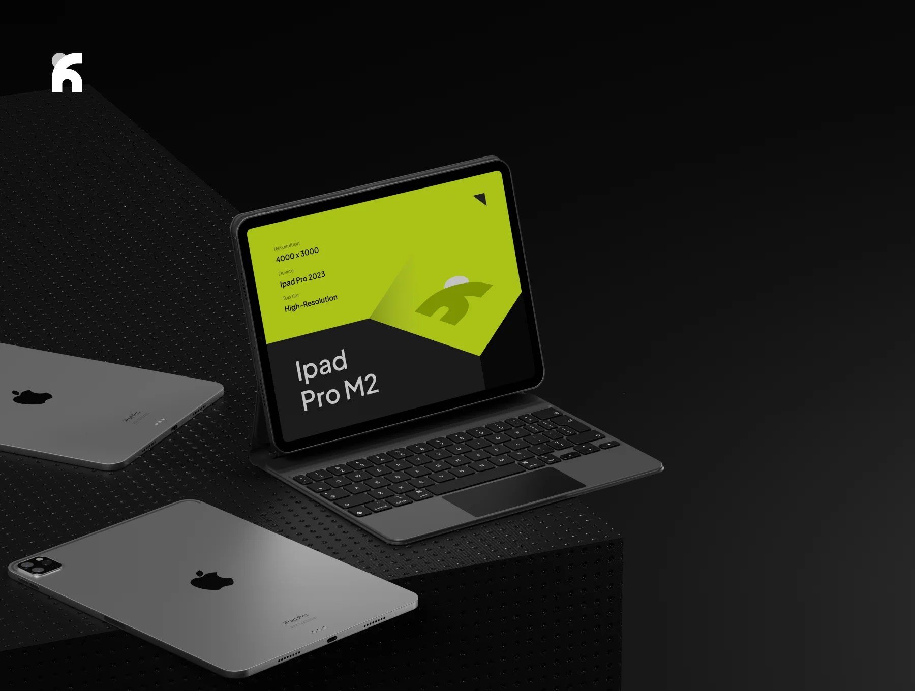 Powec - iPad Pro Dark Mockups 3