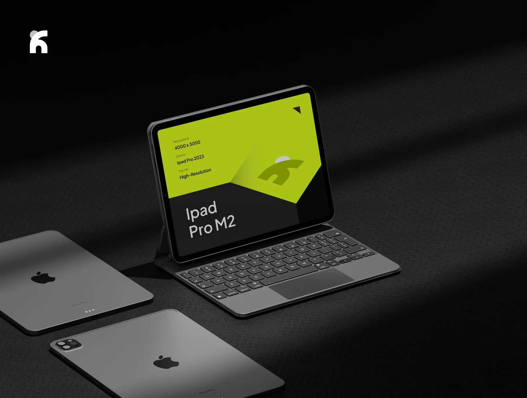 Powec - iPad Pro Dark Mockups 4