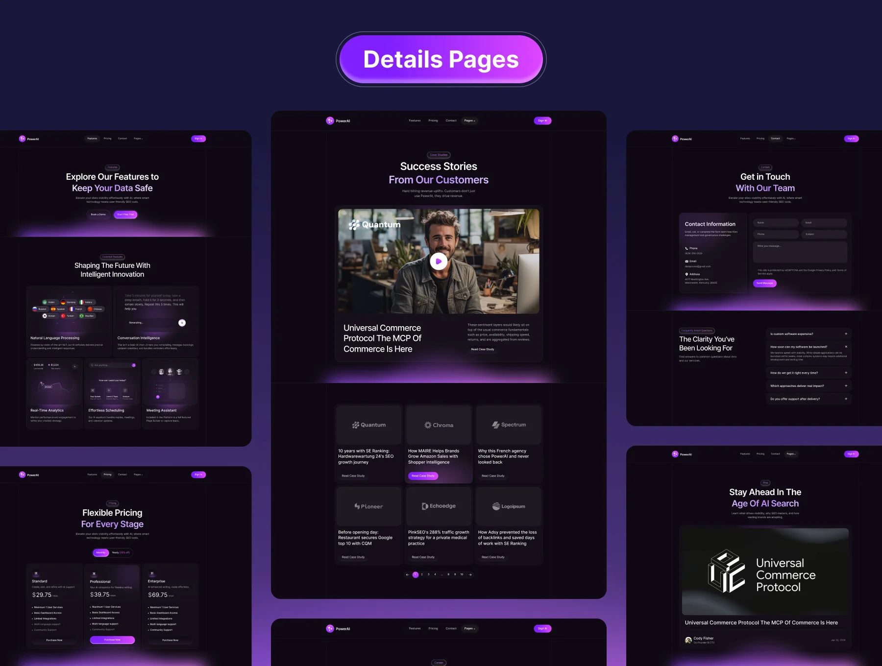 PowerAI – SaaS SEO Analytics Template 3