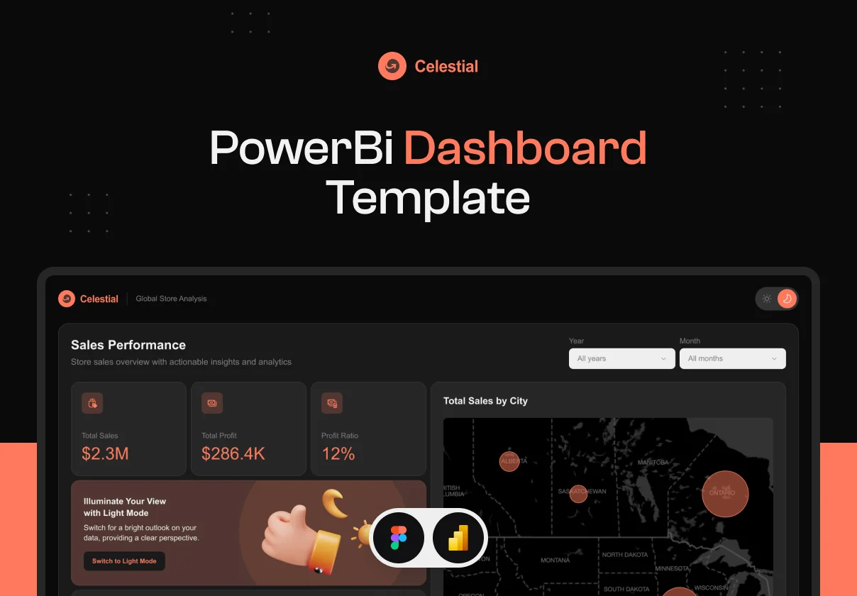PowerBi Dashboard Template — Celestial