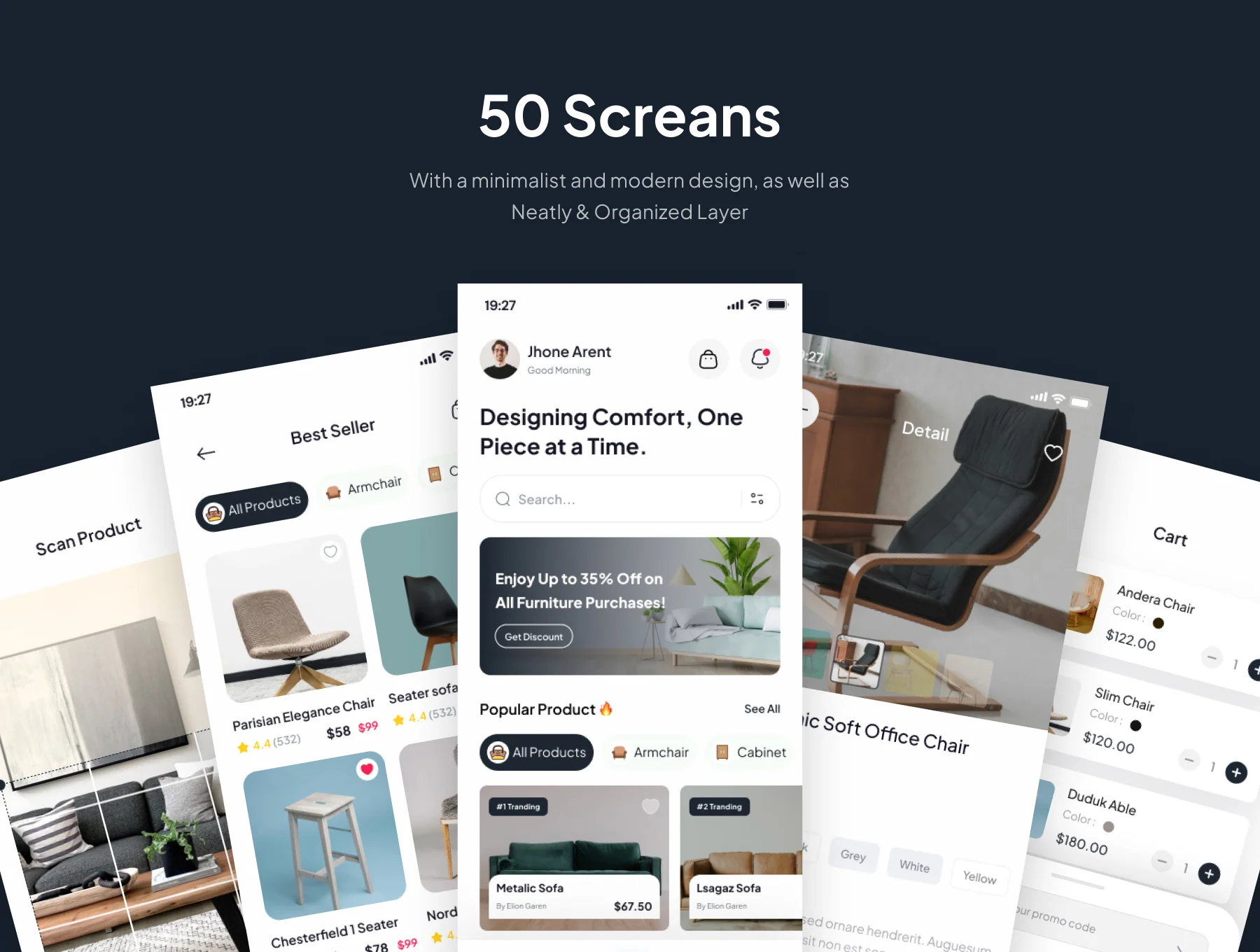 Prabot - Furniture Mobile App UI Kits 4