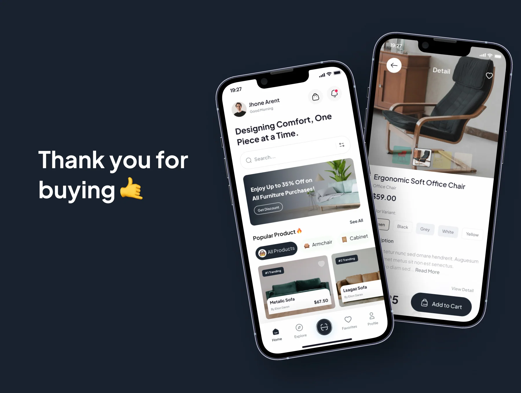 Prabot - Furniture Mobile App UI Kits 6
