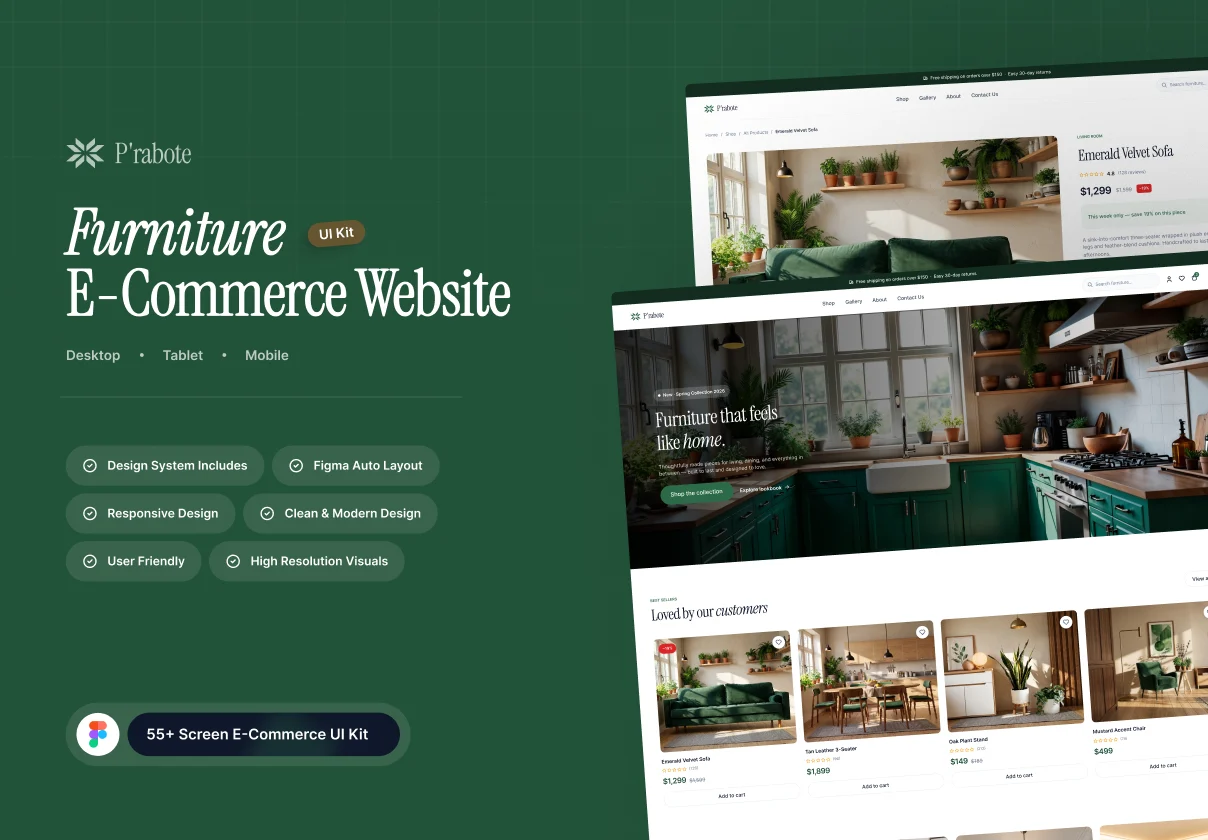 P'rabote - Furniture Ecommerce Website