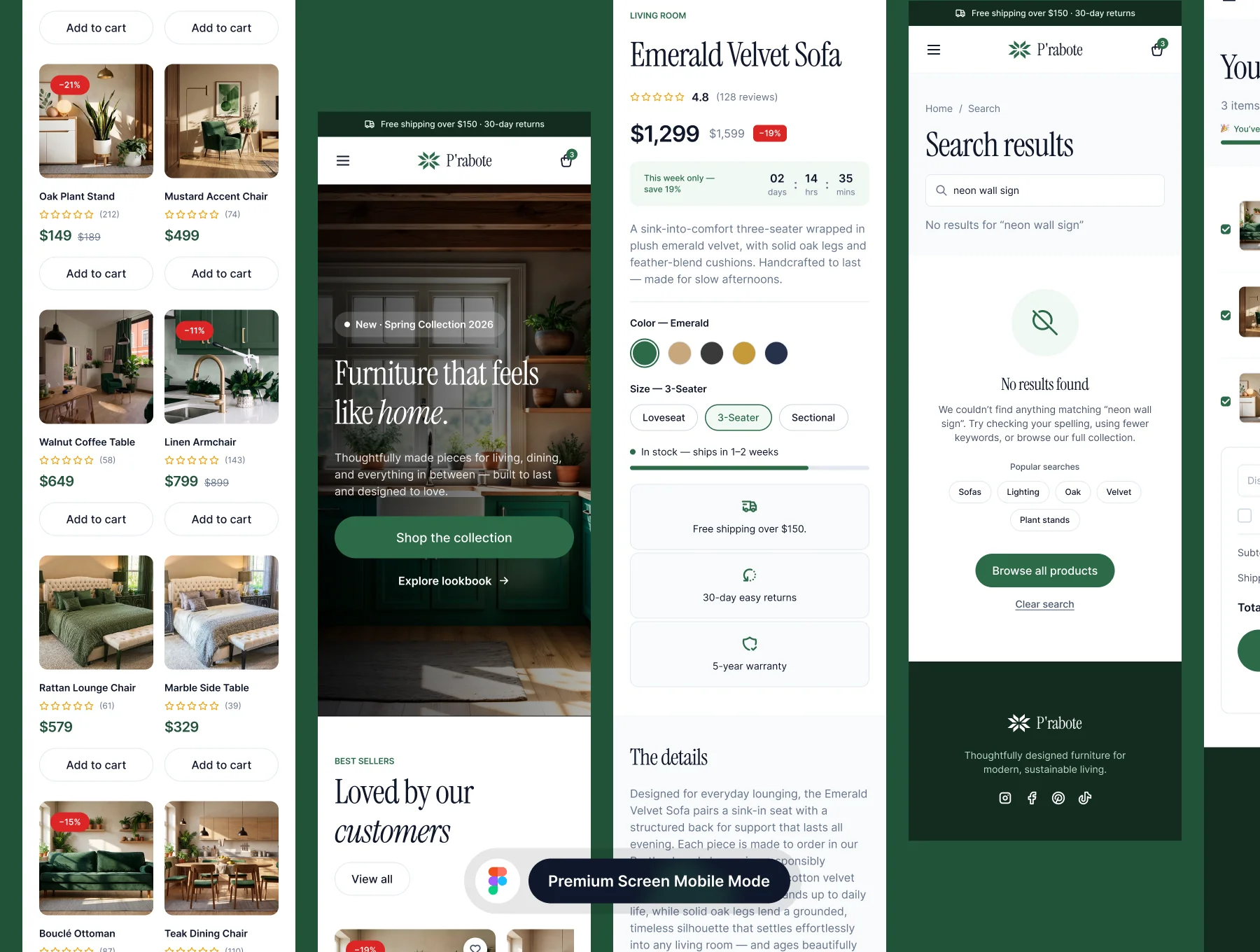 P'rabote - Furniture Ecommerce Website 3