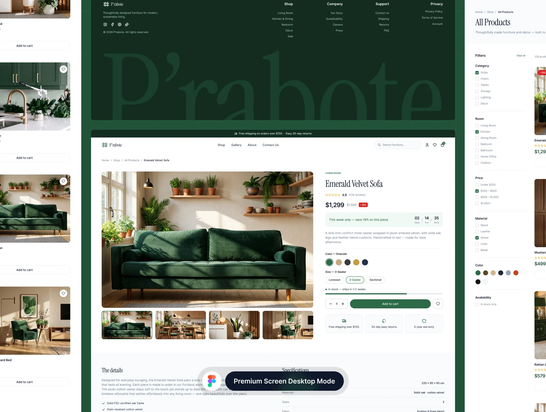 P'rabote - Furniture Ecommerce Website 4