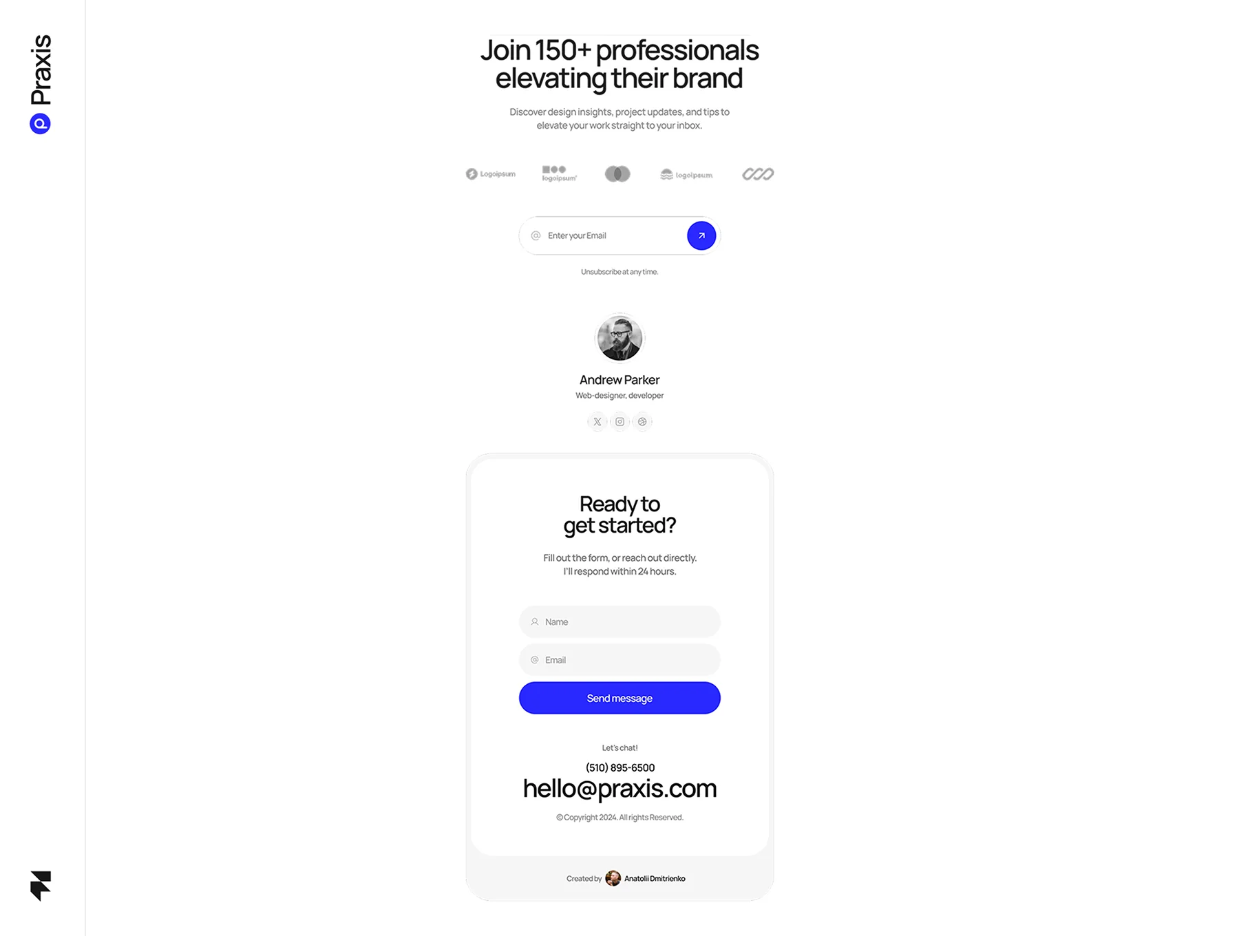 Praxis — Portfolio Template for Creatives 3