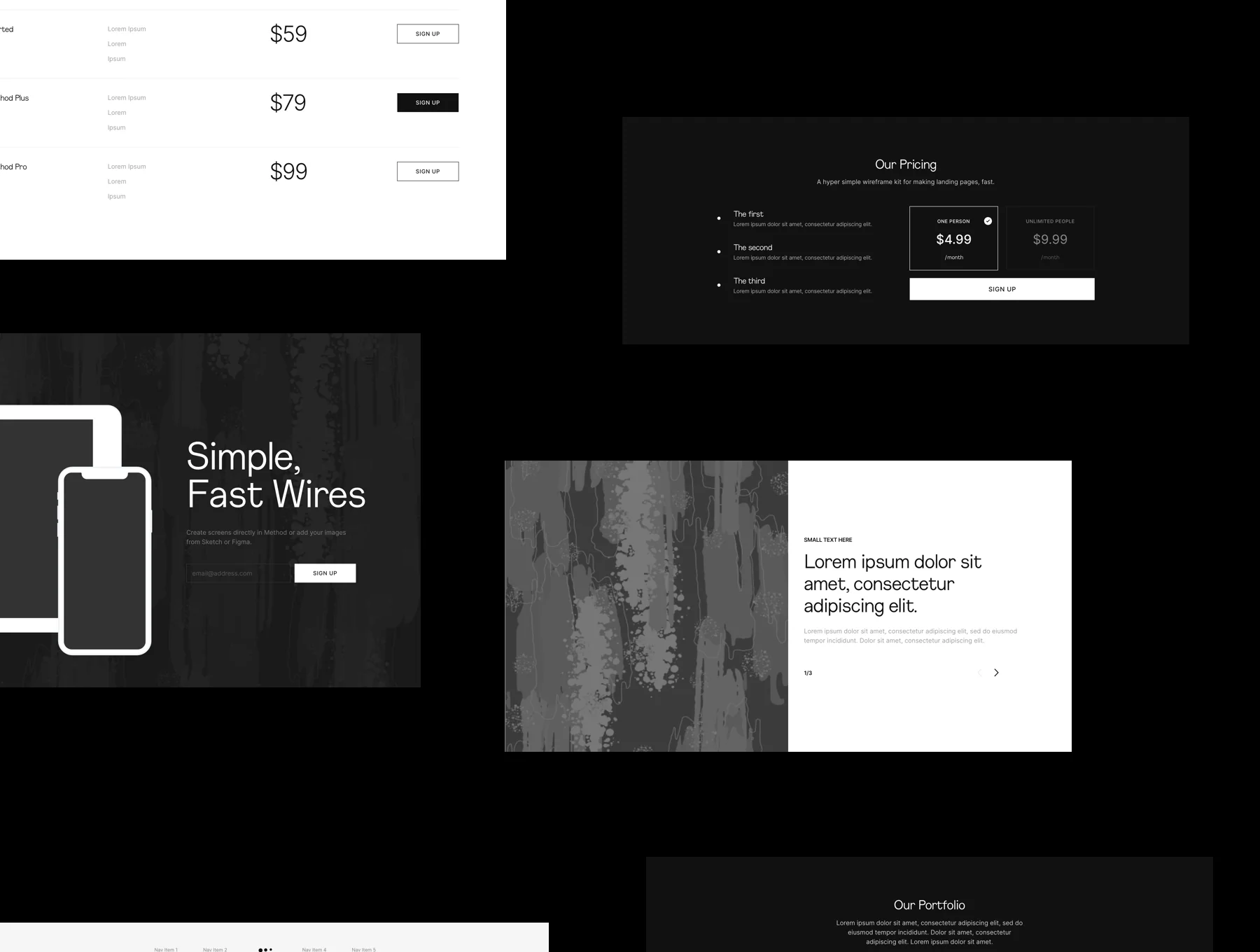 Premise - Website and Landing Page Wireframe Kit - Desktop 4