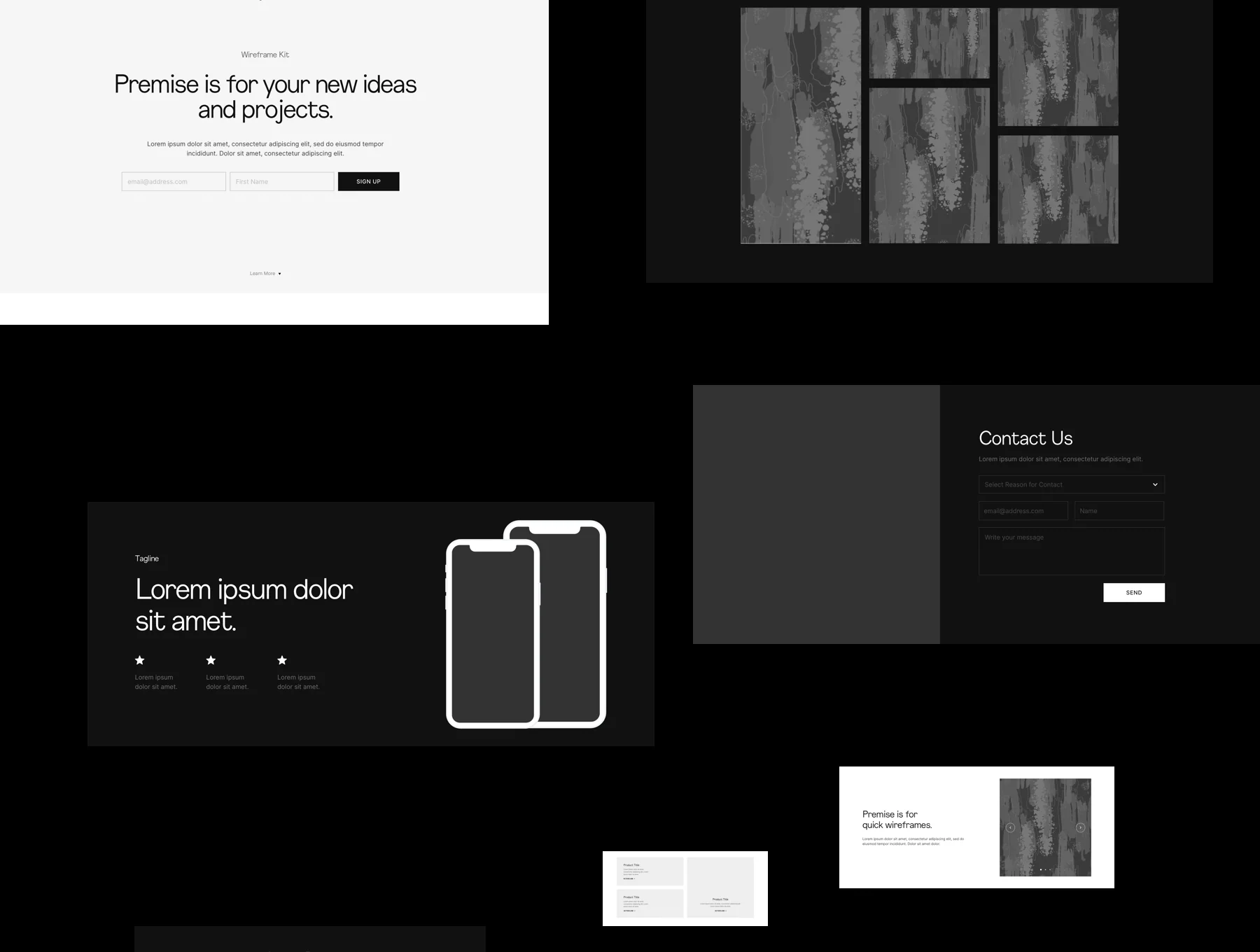 Premise - Website and Landing Page Wireframe Kit - Desktop 5