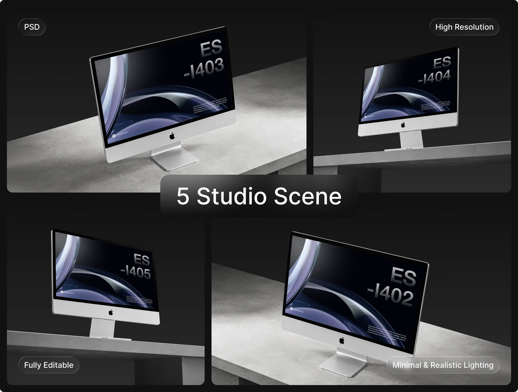 Premium iMac Mockup Kit 3