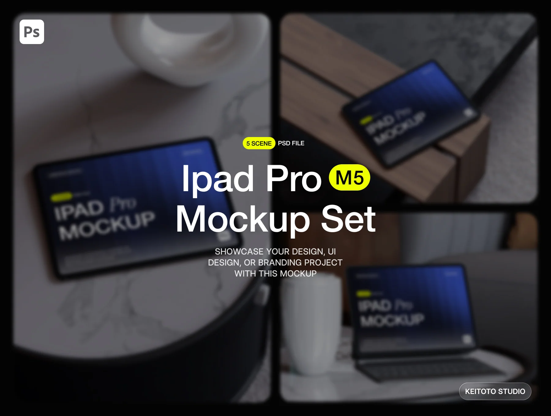 Premium iPad Pro Mockup – Modern Home Interior Collection 2