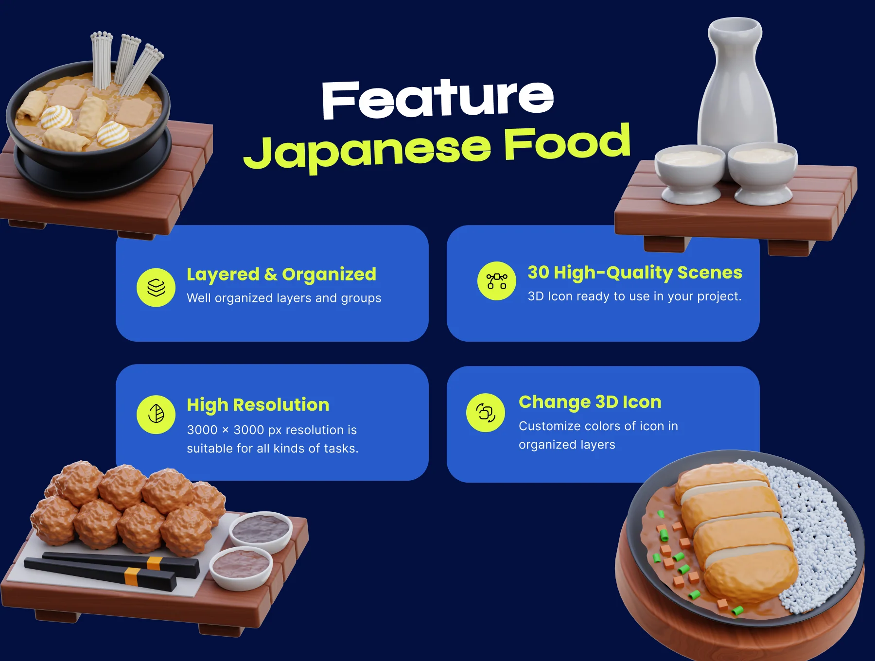 Premium Japanese Food 3D Icon pack 2