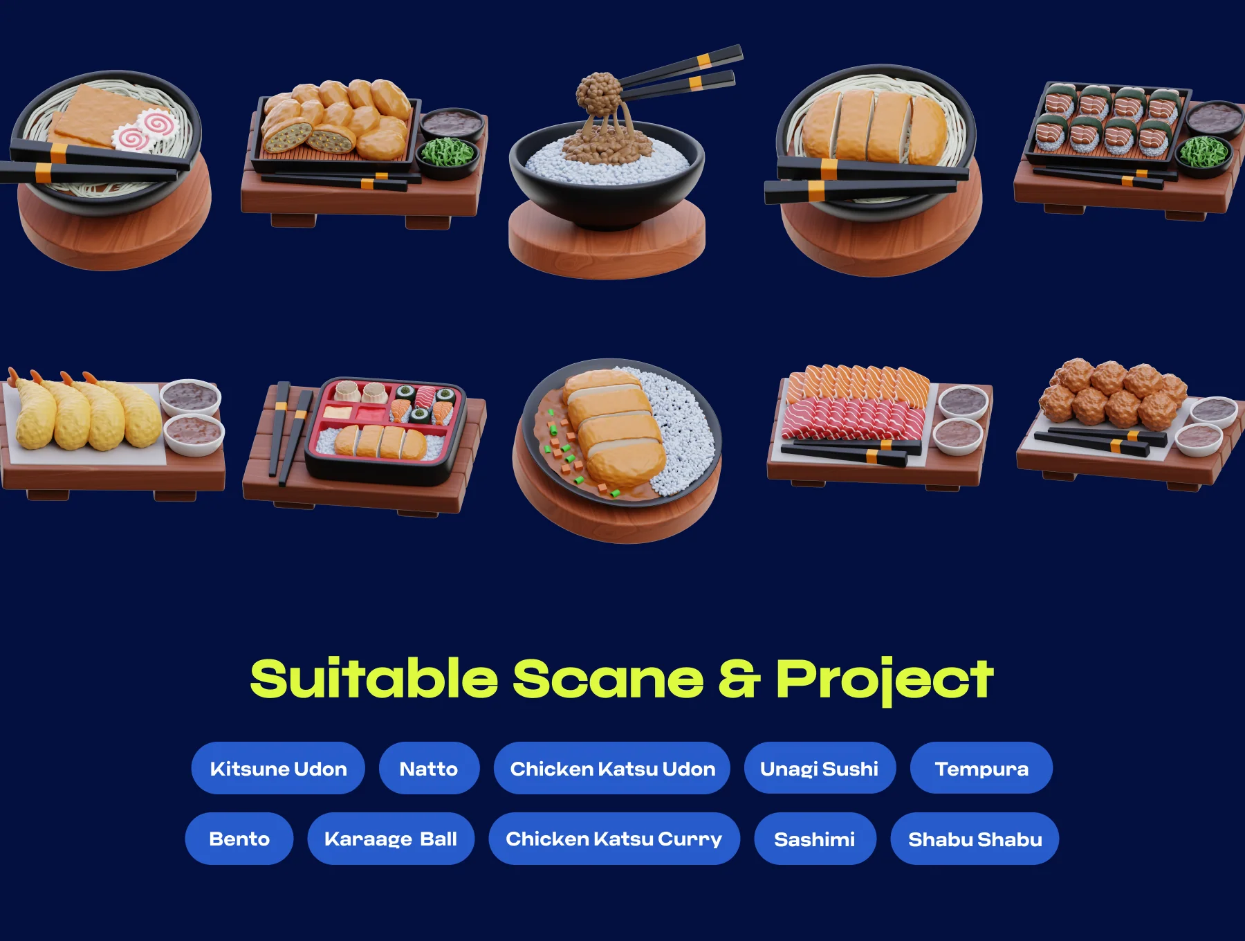 Premium Japanese Food 3D Icon pack 4