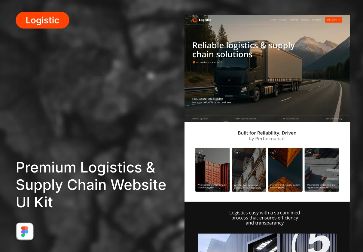 Premium Logisitics & Supply Chain Website UI Kit
