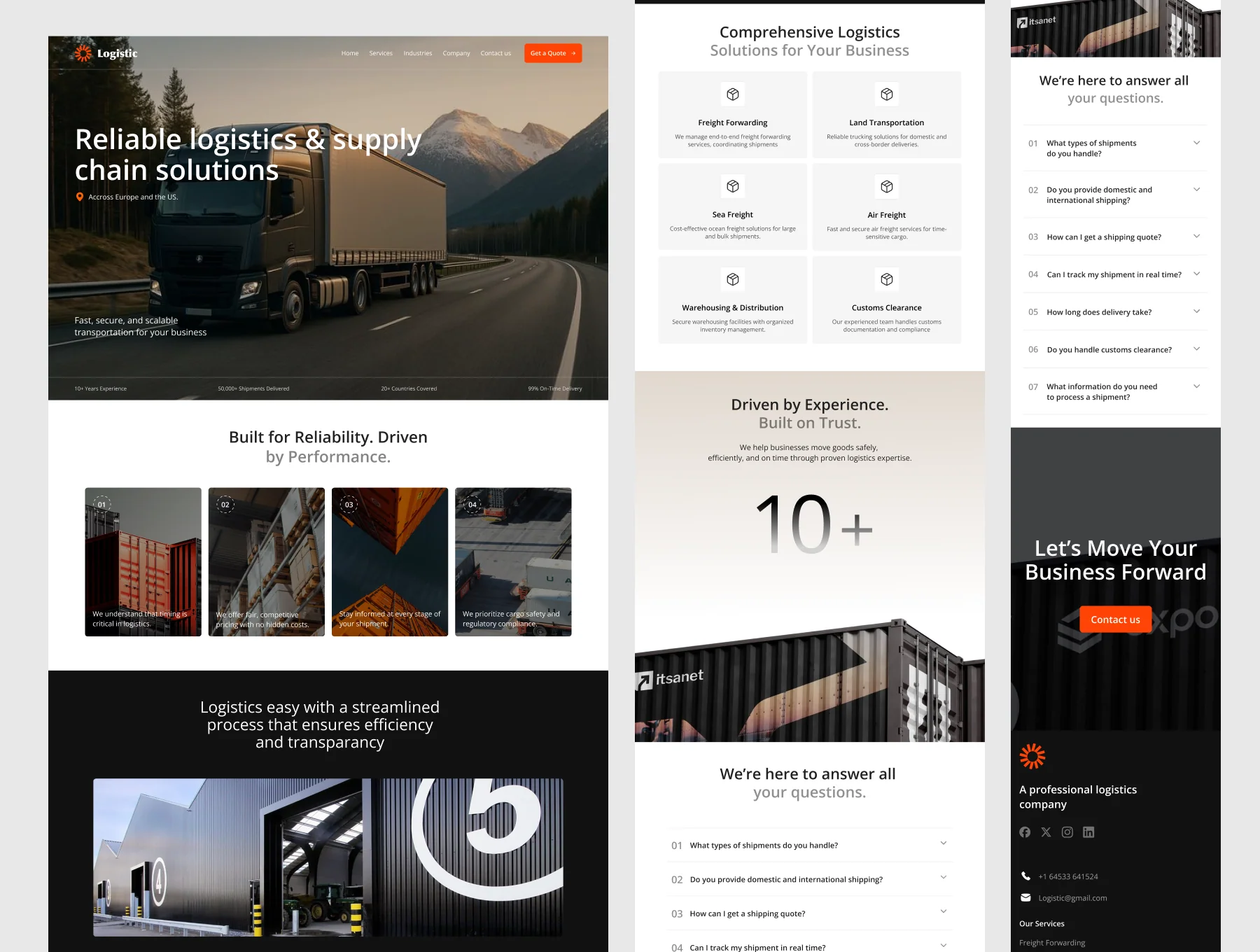 Premium Logisitics & Supply Chain Website UI Kit