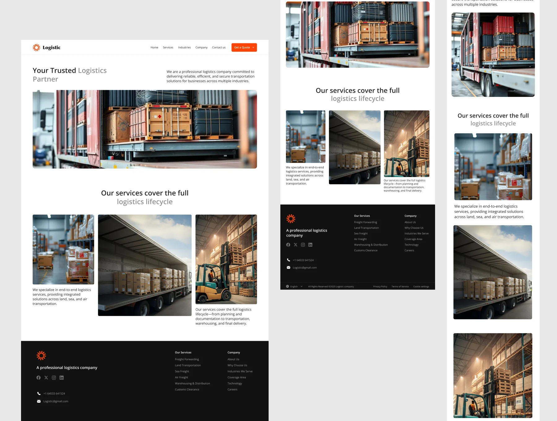 Premium Logisitics & Supply Chain Website UI Kit 2