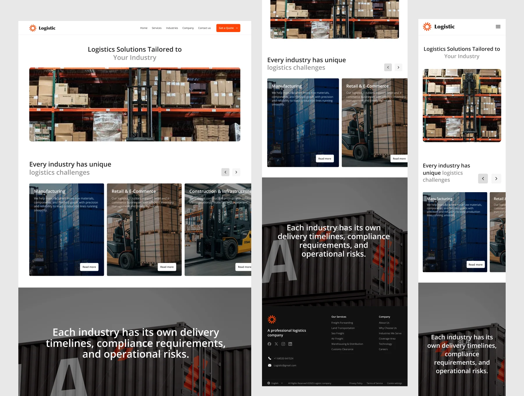 Premium Logisitics & Supply Chain Website UI Kit 3