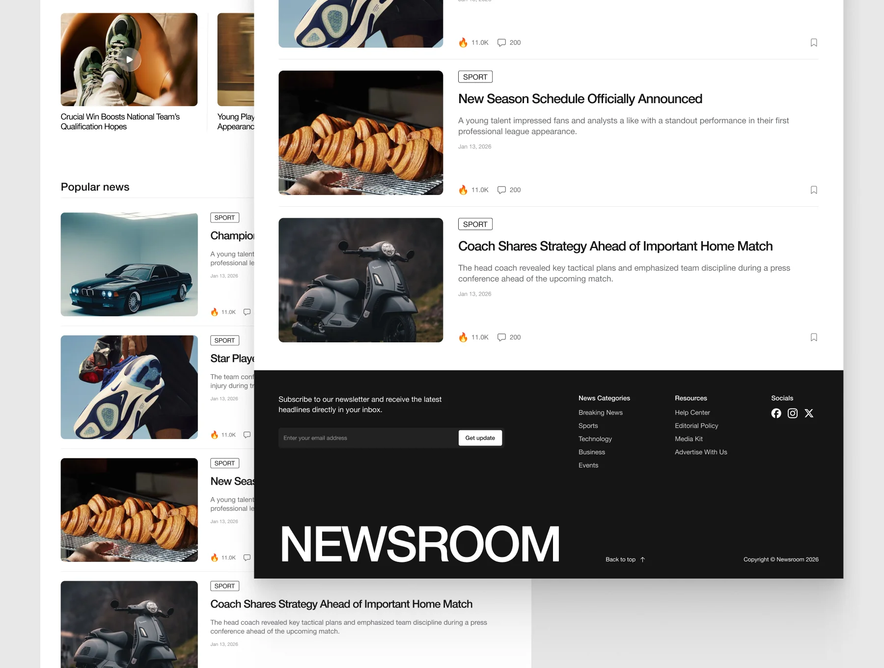 Premium News Website UI Kit 3