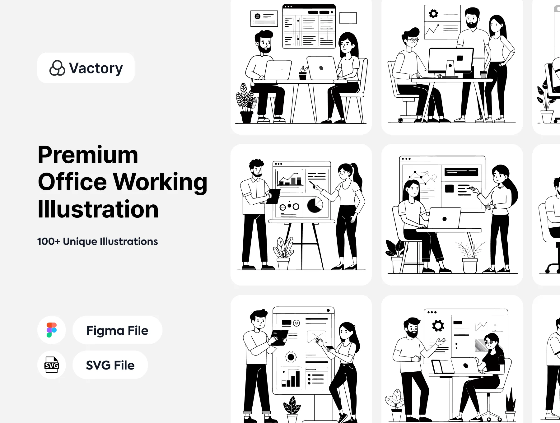 Premium Office Working Illustration