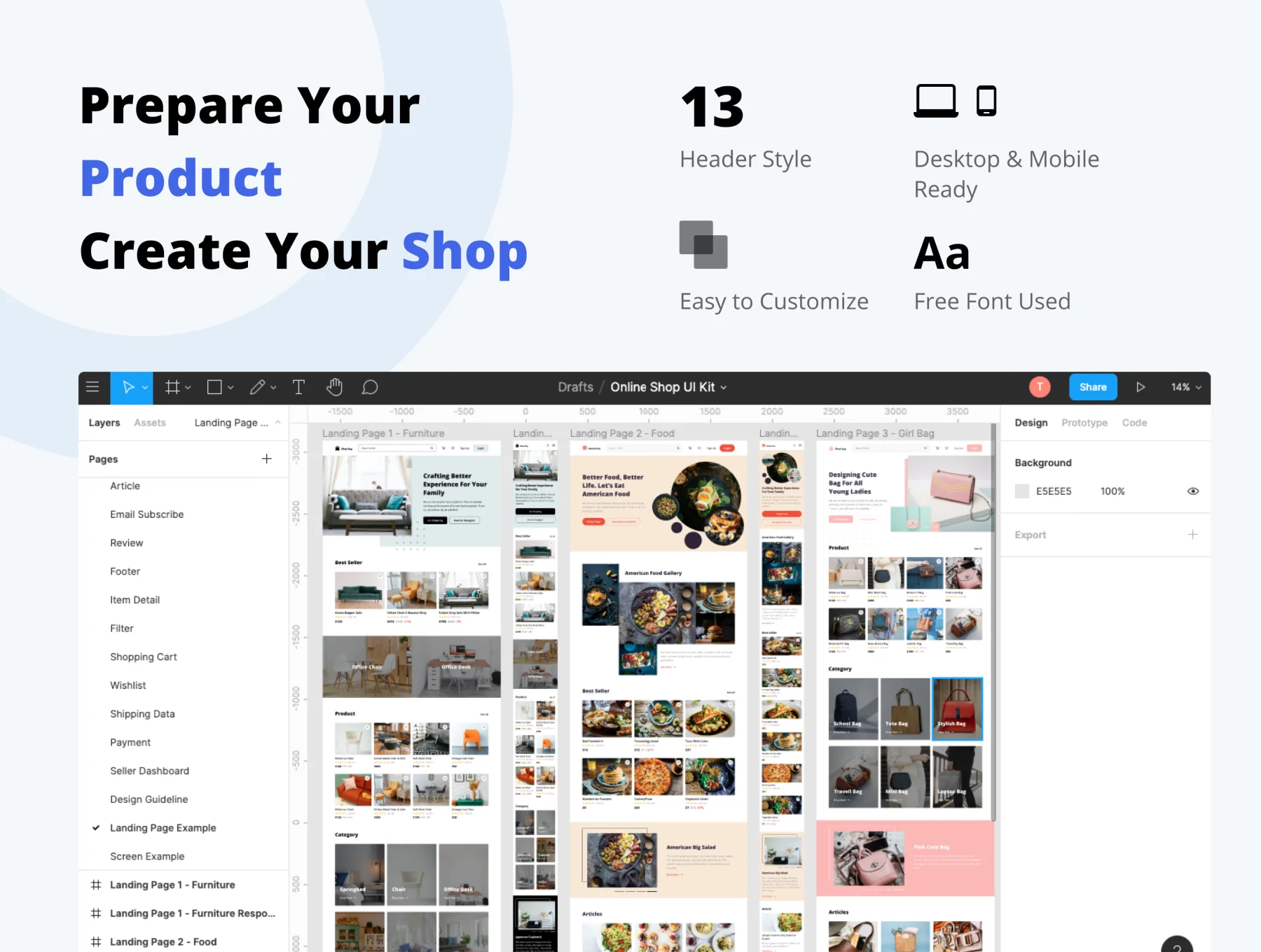 Premium E-Commerce Online Shop UI Kit & Dashboard 2