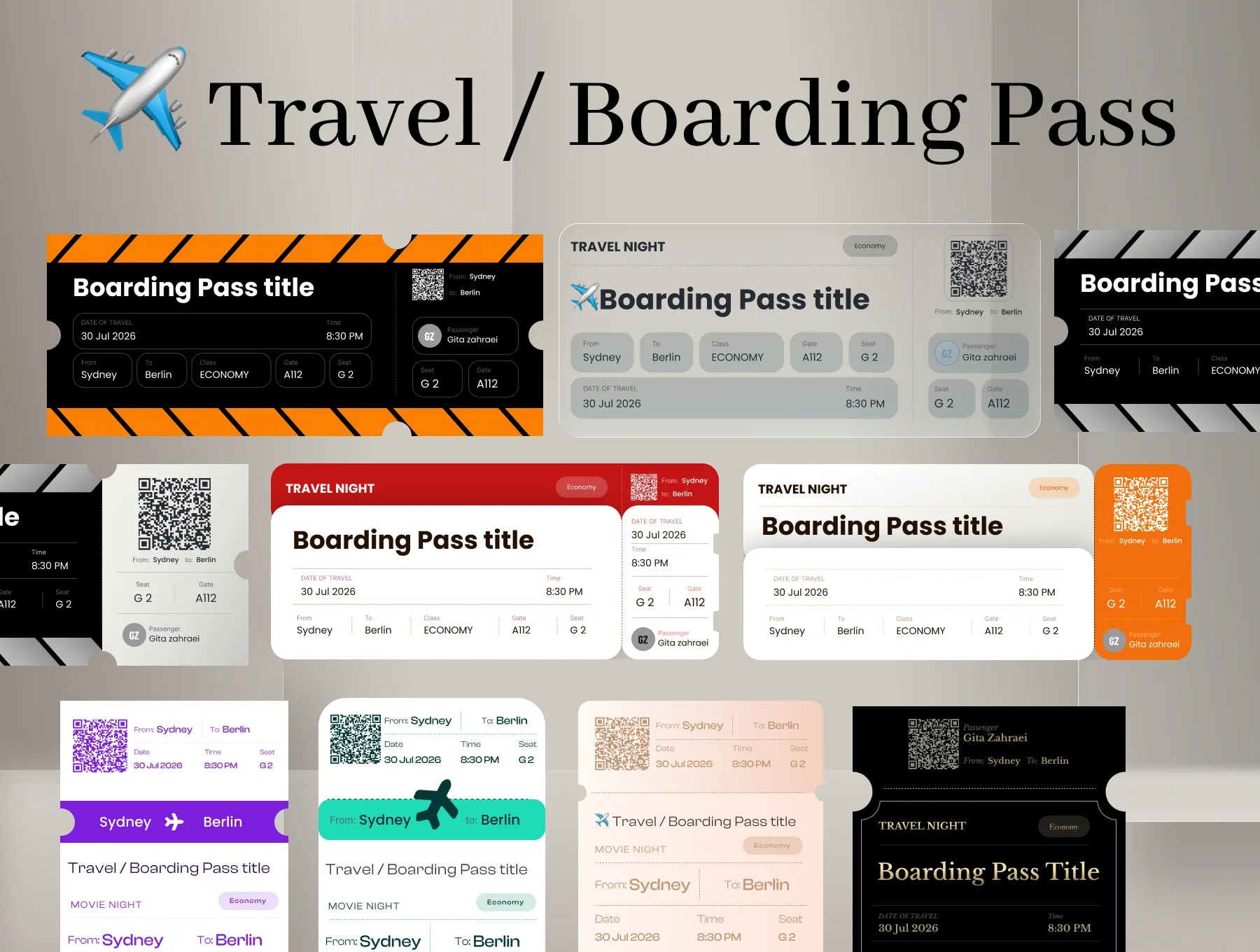 Premium Ticket UI Kit Bundle 2