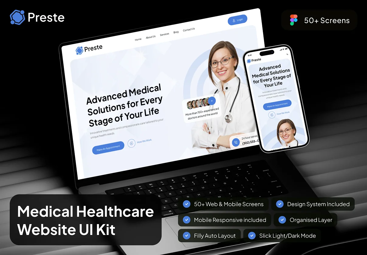 Preste - Medical Healthcare Website UI Kit