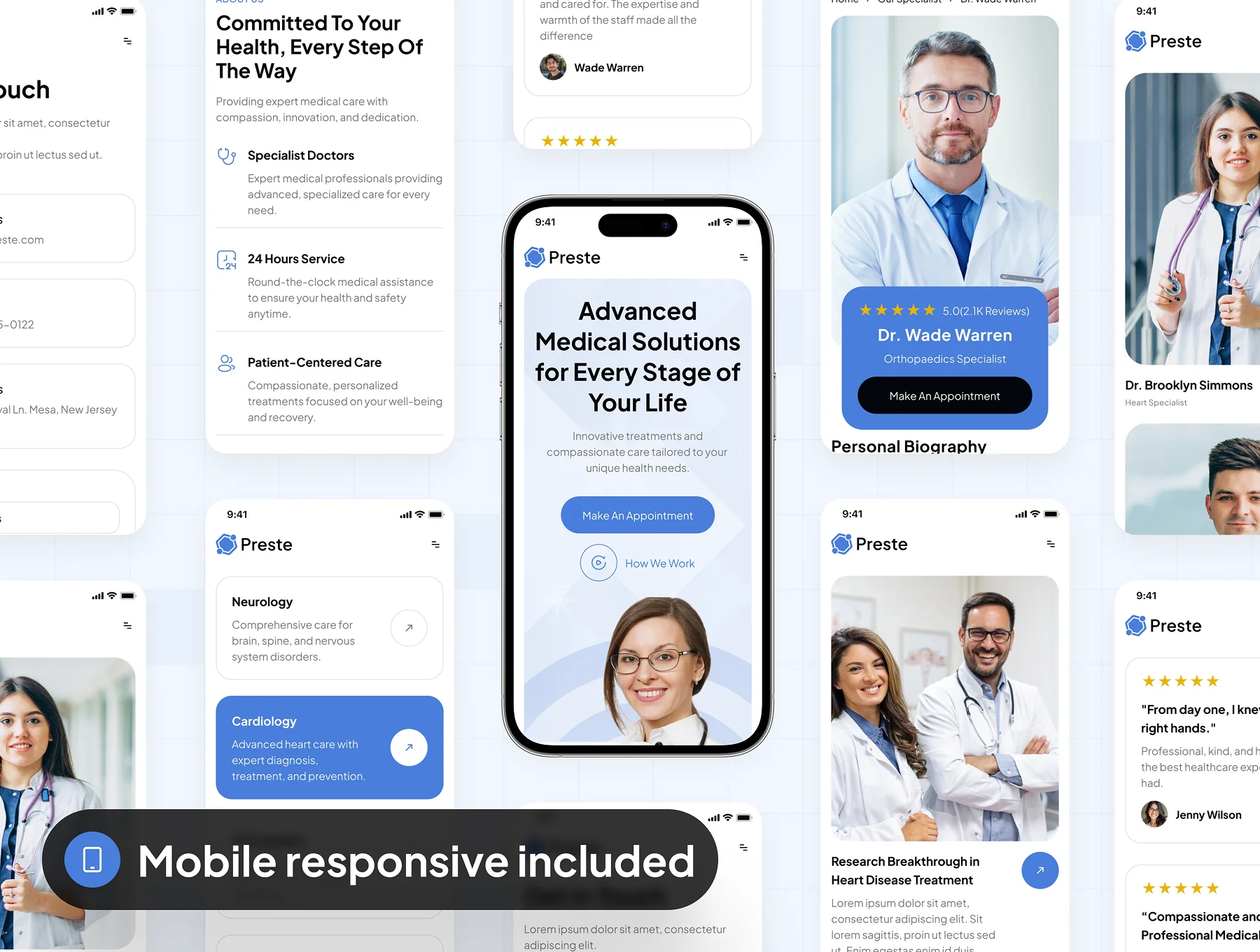 Preste - Medical Healthcare Website UI Kit 9