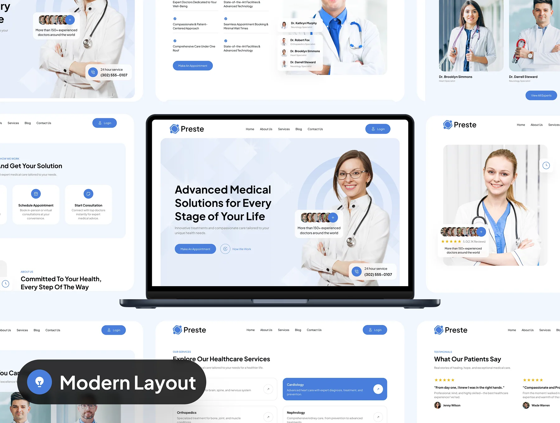Preste - Medical Healthcare Website UI Kit 3