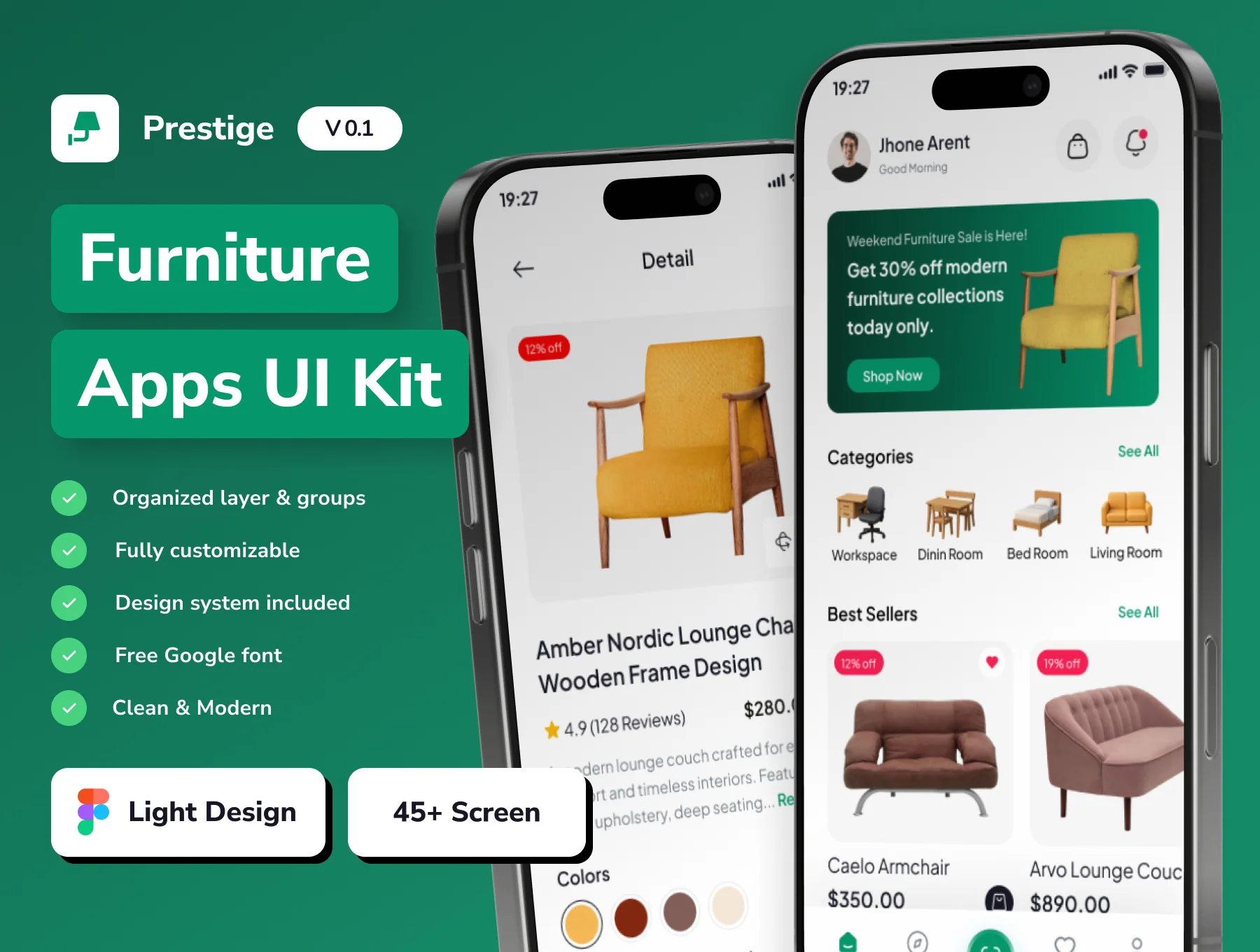 Prestige - Furniture Mobile App UI Kit