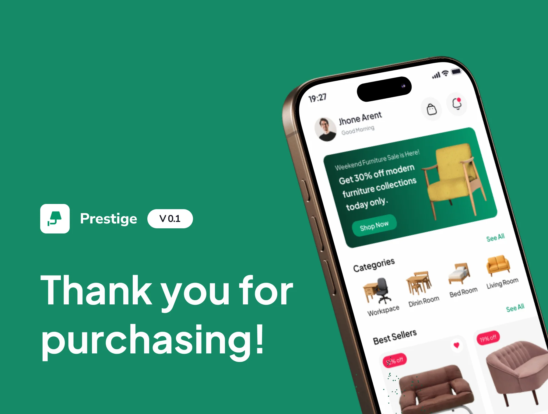 Prestige - Furniture Mobile App UI Kit 6