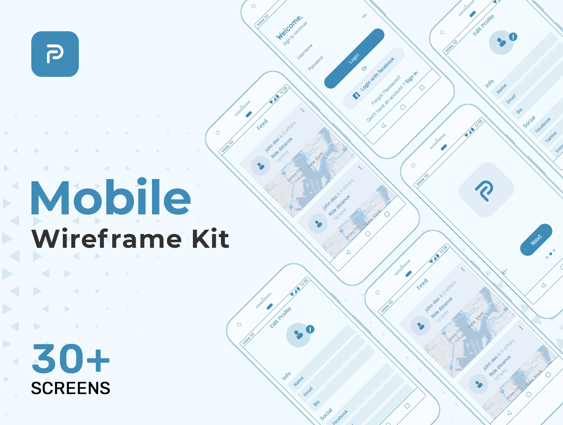 Pride Mobile Wireframe Kit 2