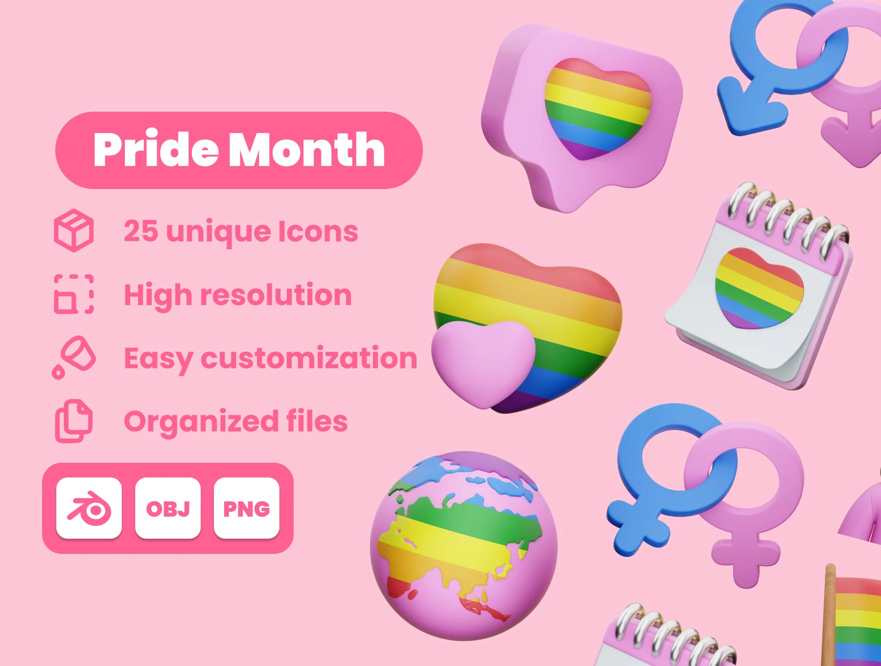 Pride Month 3D Illustration Pack