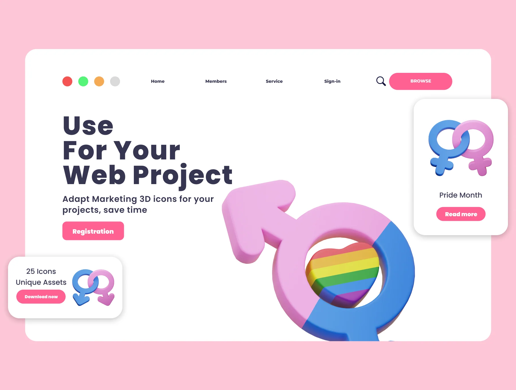 Pride Month 3D Illustration Pack 4