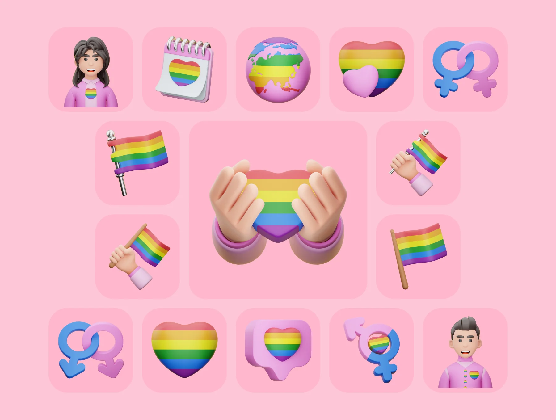 Pride Month 3D Illustration Pack 6