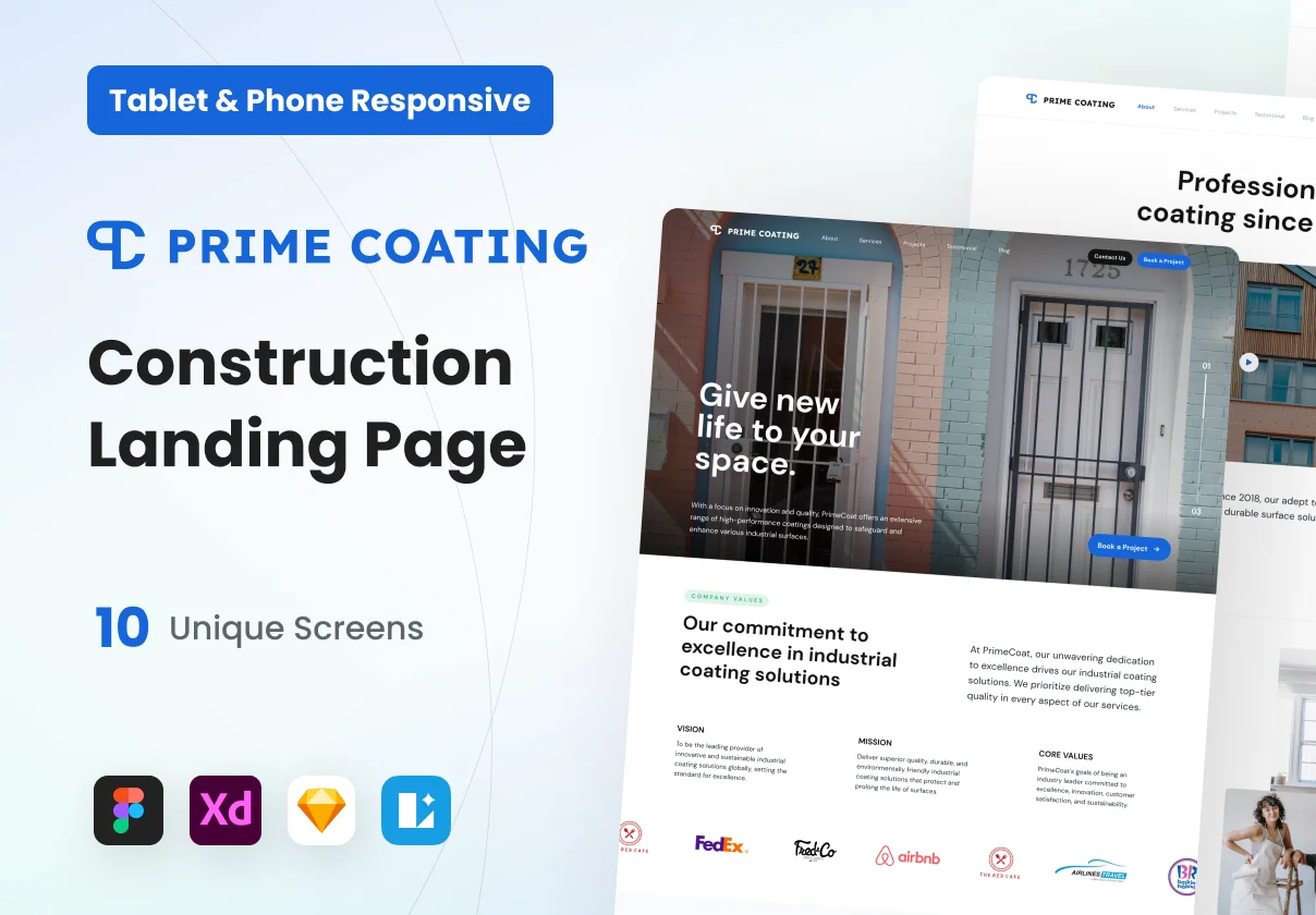 Prime Coating - Construction Landing Page